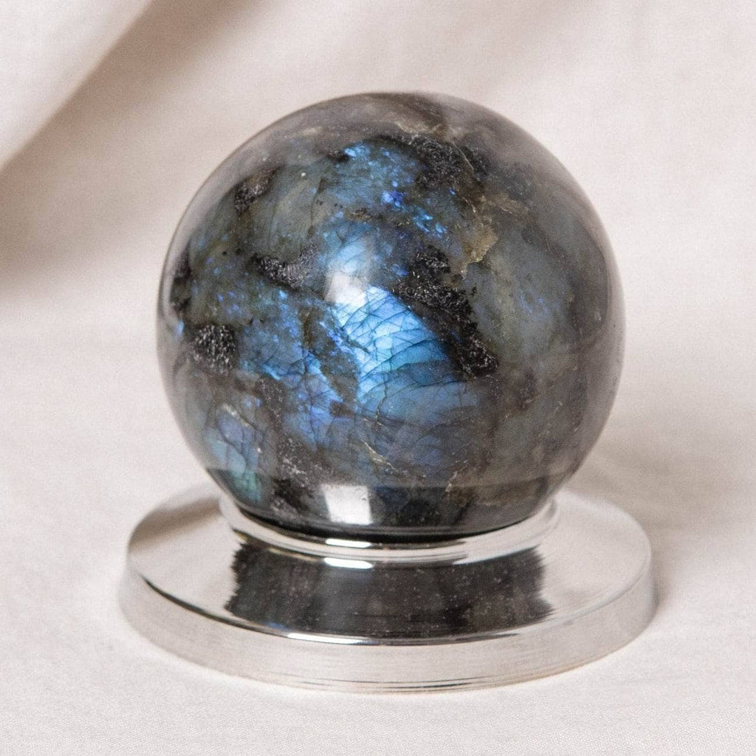 Labradorite Blue Flame Sphere with Tripod - 1 of a Kind