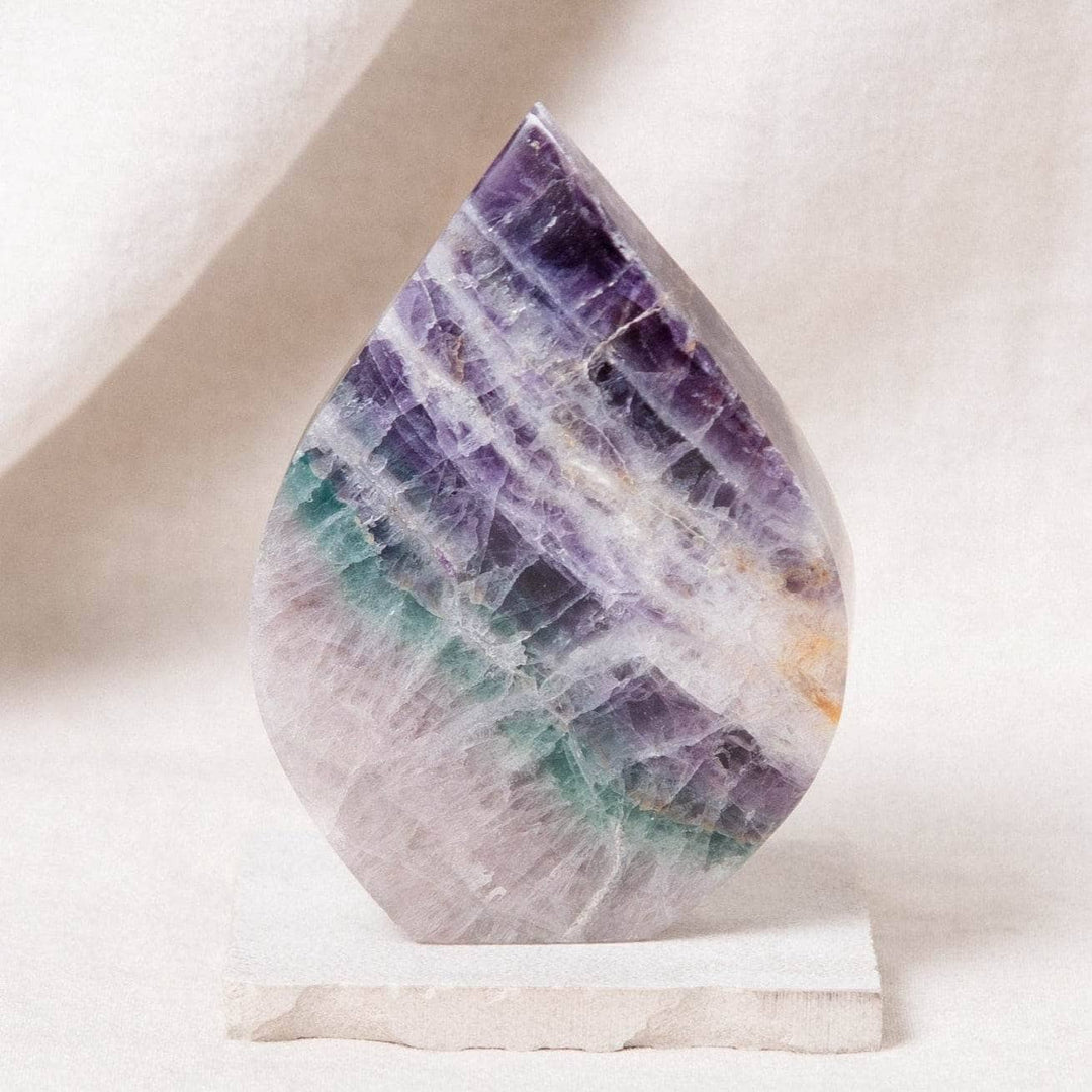 Rainbow Fluorite Flame Freeform Crystal