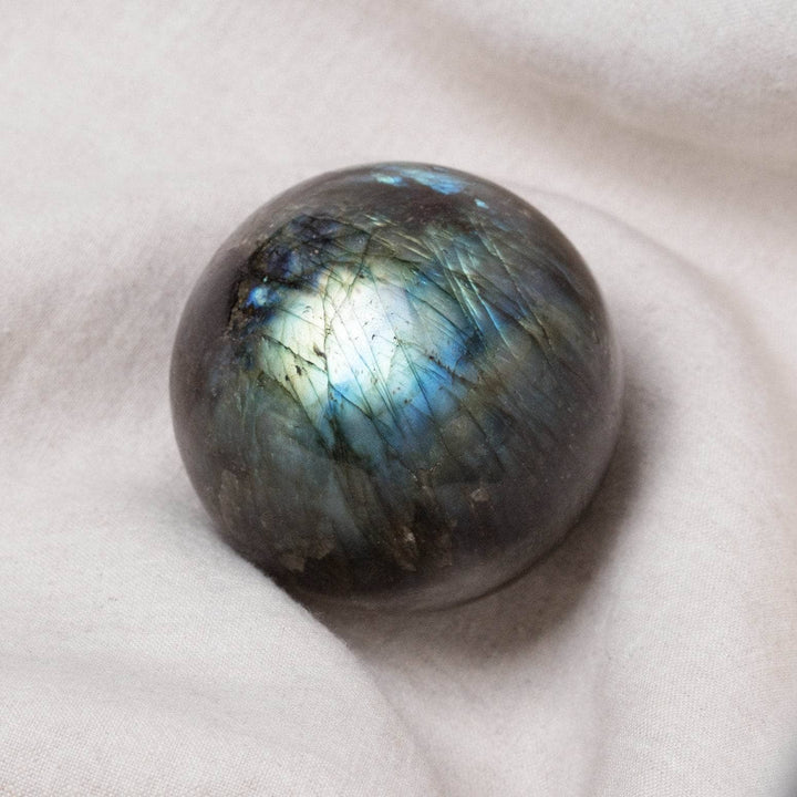 Labradorite Blue Flame Sphere with Tripod - 1 of a Kind