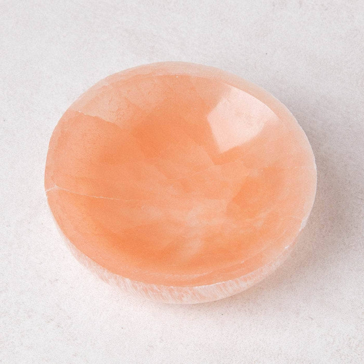 Peach Selenite Crystal Recharging Bowl