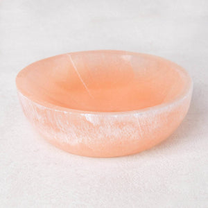 Peach Selenite Crystal Recharging Bowl