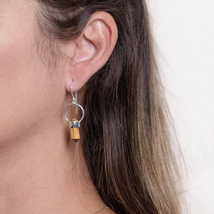 Tiger Eye Crystal Point Earrings