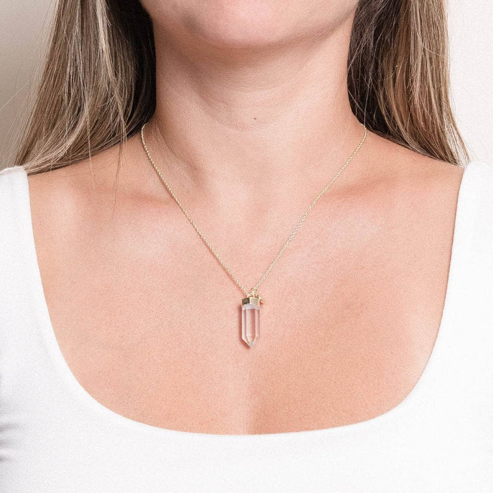 Clear Quartz Crystal Point Necklace