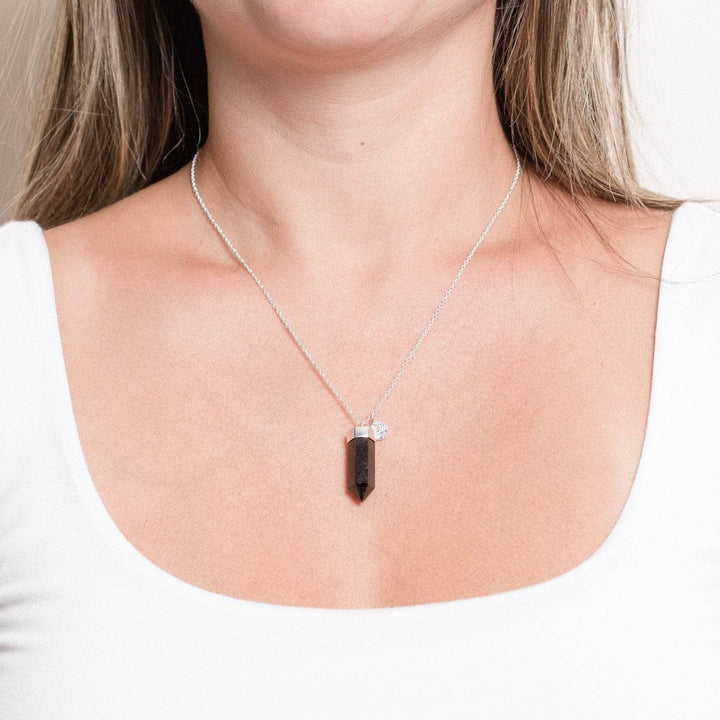 Black Tourmaline Crystal Point Necklace