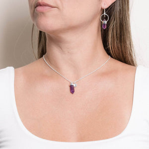 Delicate Amethyst Crystal Point Necklace