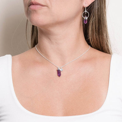 Delicate Amethyst Crystal Point Necklace