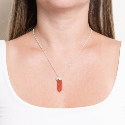 Carnelian Crystal Point Necklace