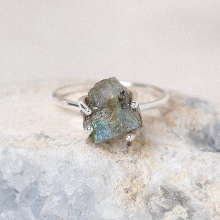 Labradorite Raw Freeform Gold or Silver Ring