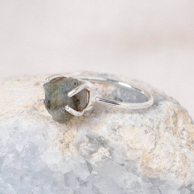 Labradorite Raw Freeform Gold or Silver Ring
