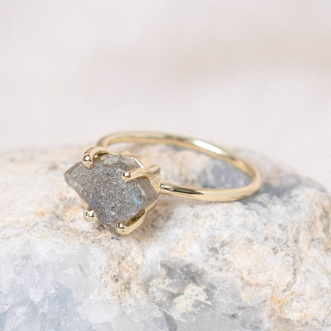 Labradorite Raw Freeform Gold or Silver Ring