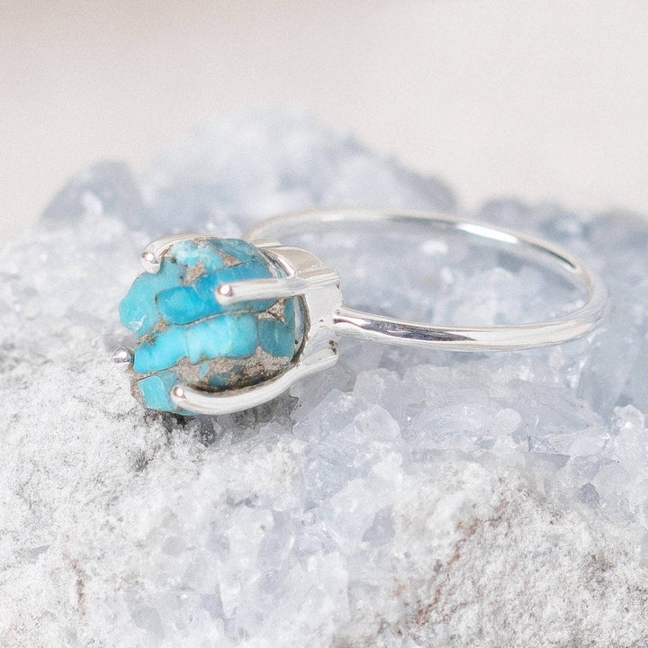 Natural Turquoise Raw Freeform Gold or Silver Ring