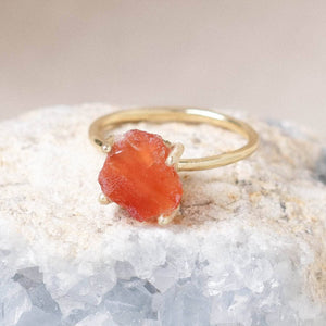 Carnelian Raw Freeform Gold or Silver Ring