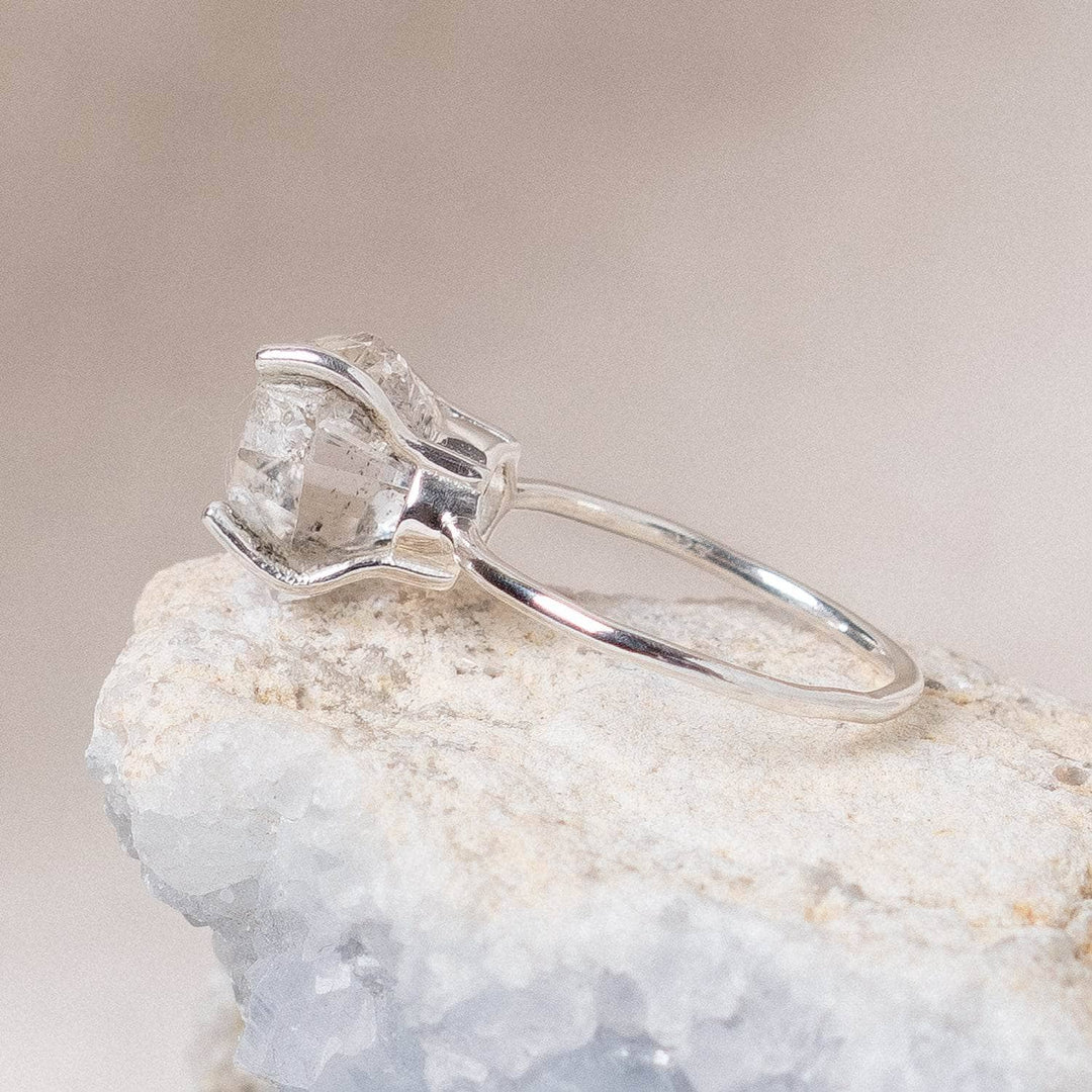 Clear Quartz Raw Freeform Gold or Silver Ring