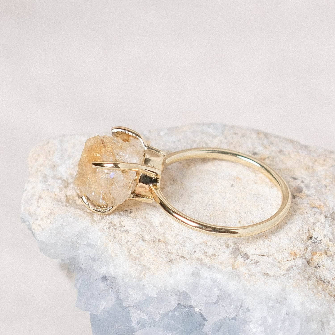 Citrine Raw Freeform Gold or Silver Ring