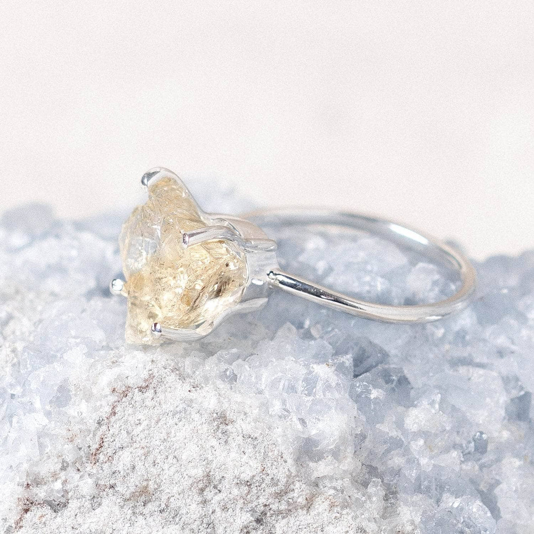 Citrine Raw Freeform Gold or Silver Ring