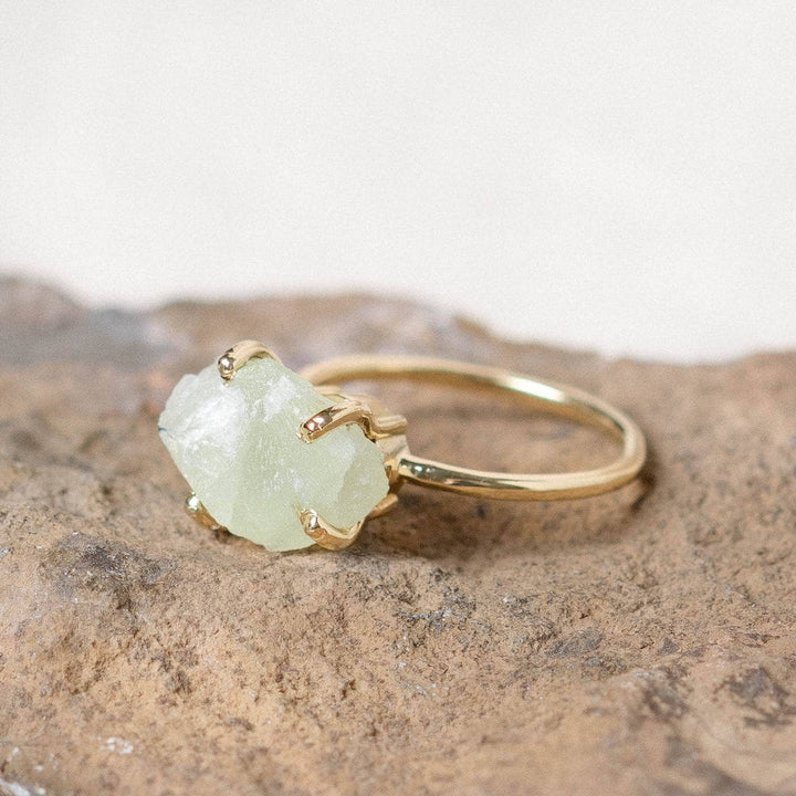 Prehnite Raw Freeform Gold or Silver Ring