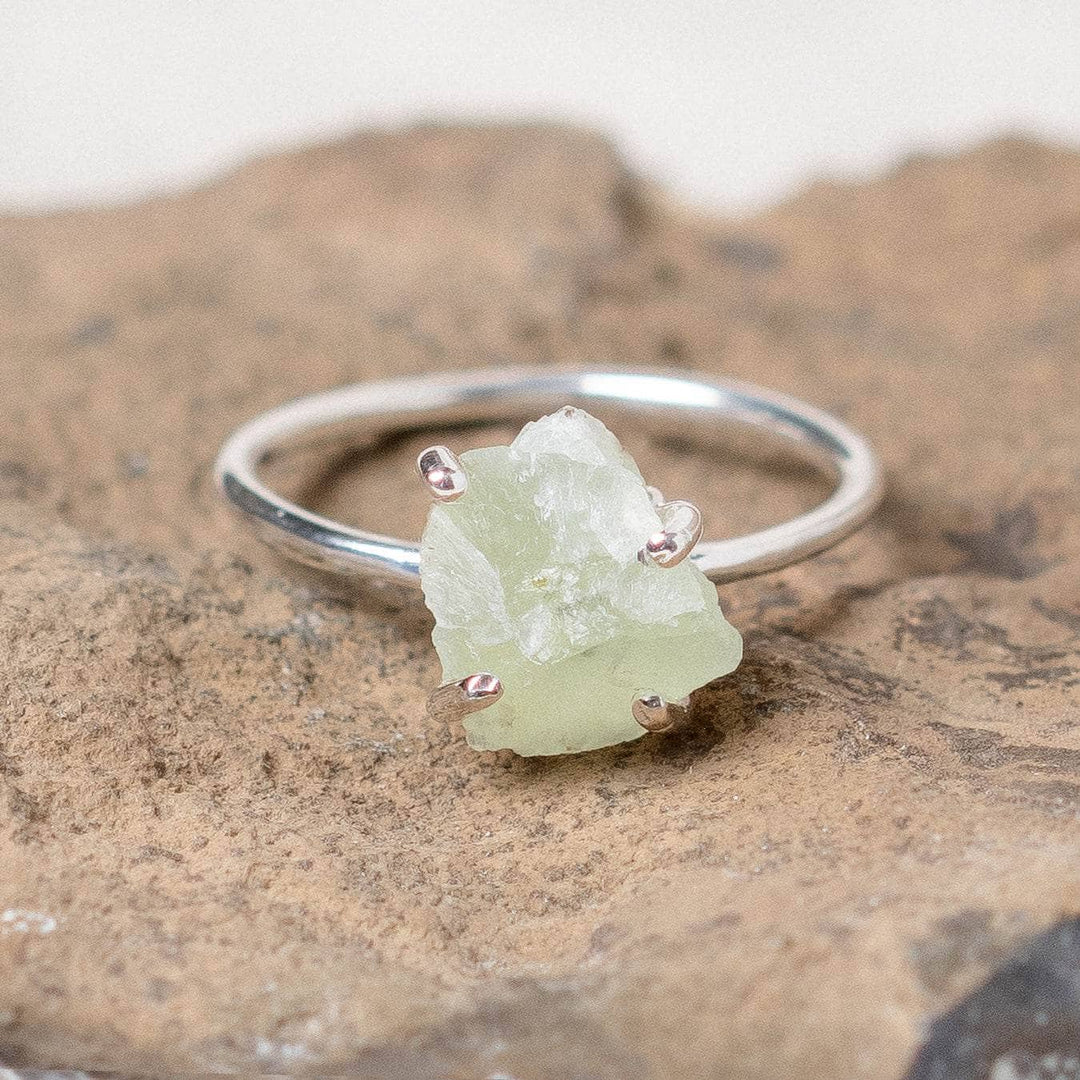 Prehnite Raw Freeform Gold or Silver Ring