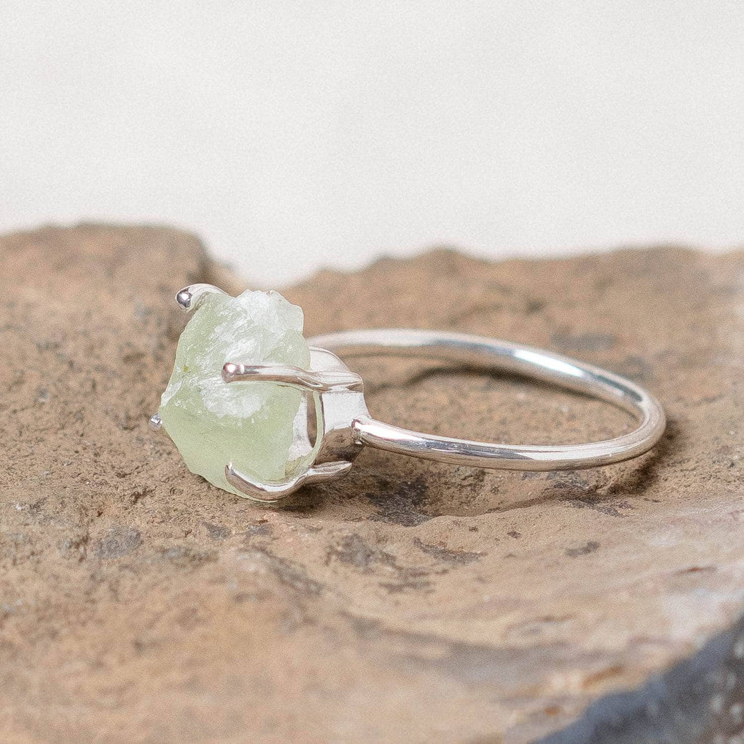 Prehnite Raw Freeform Gold or Silver Ring