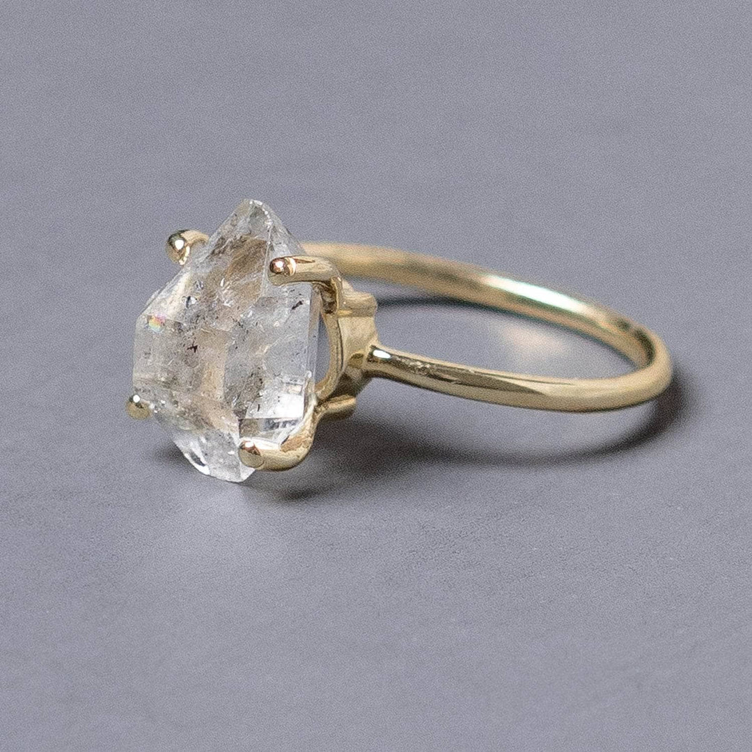 Clear Quartz Raw Freeform Gold or Silver Ring