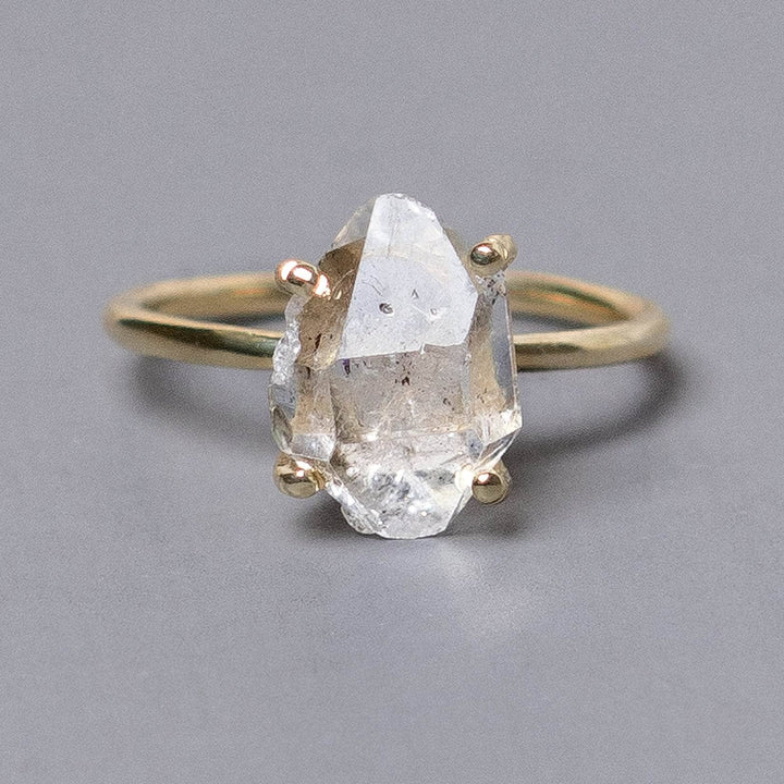 Clear Quartz Raw Freeform Gold or Silver Ring