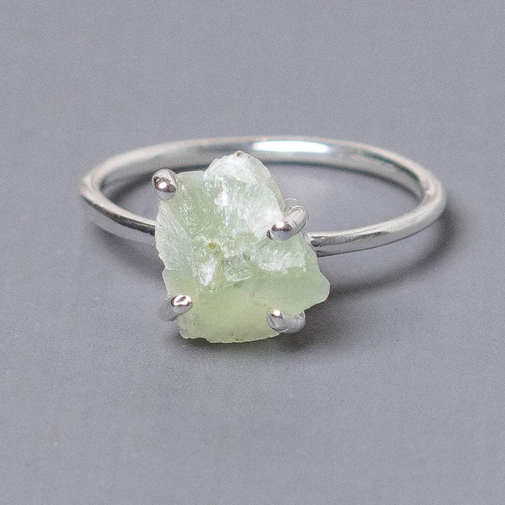 Prehnite Raw Freeform Gold or Silver Ring