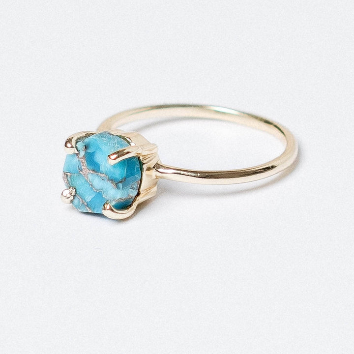 Natural Turquoise Raw Freeform Gold or Silver Ring