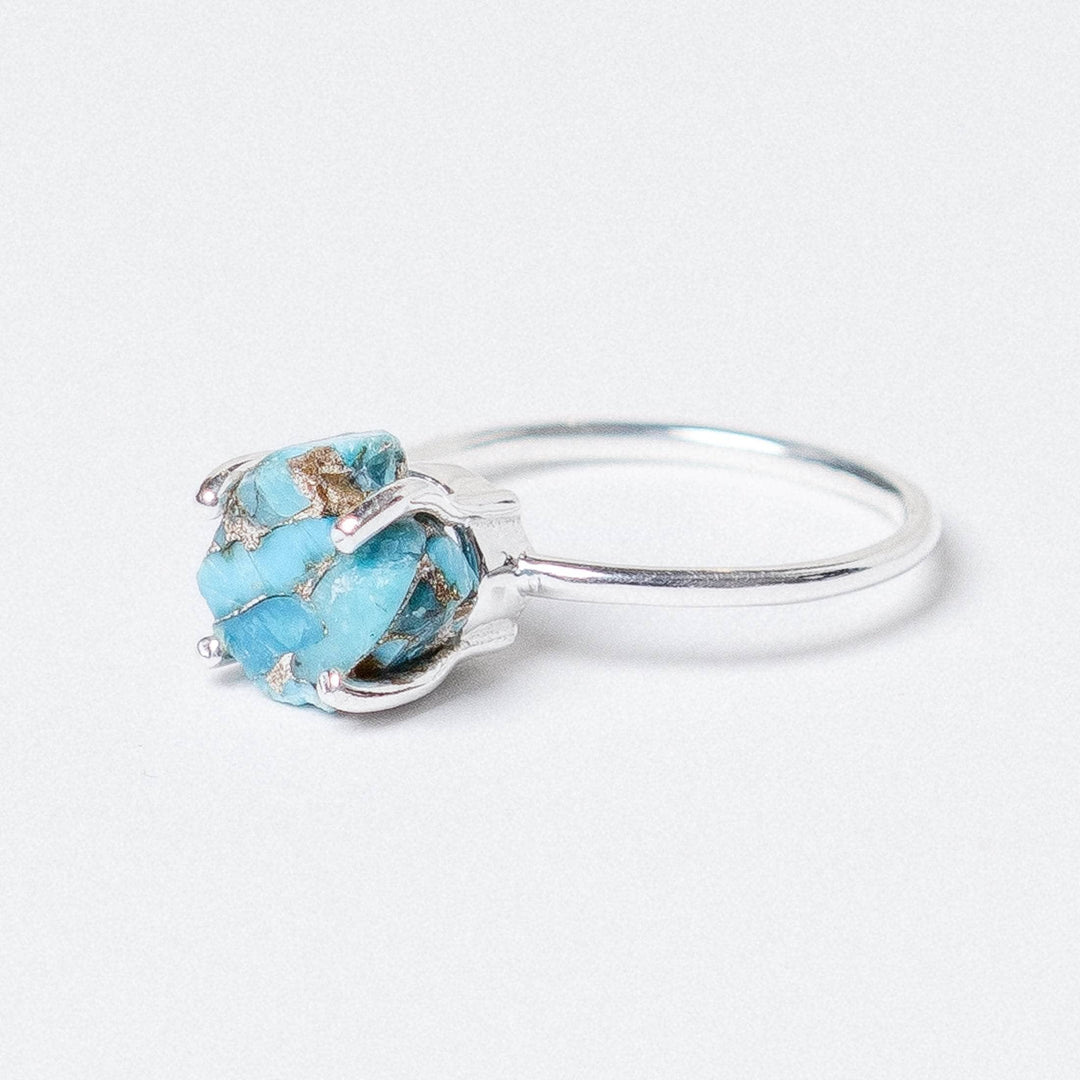 Natural Turquoise Raw Freeform Gold or Silver Ring