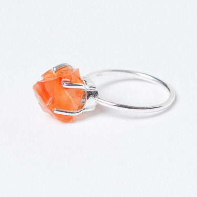 Carnelian Raw Freeform Gold or Silver Ring