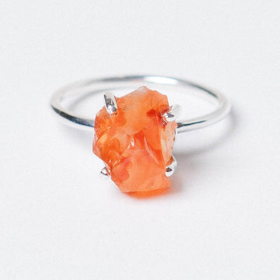 Carnelian Raw Freeform Gold or Silver Ring