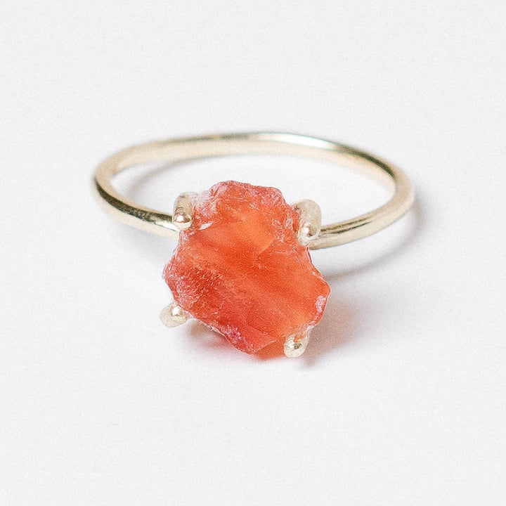 Carnelian Raw Freeform Gold or Silver Ring