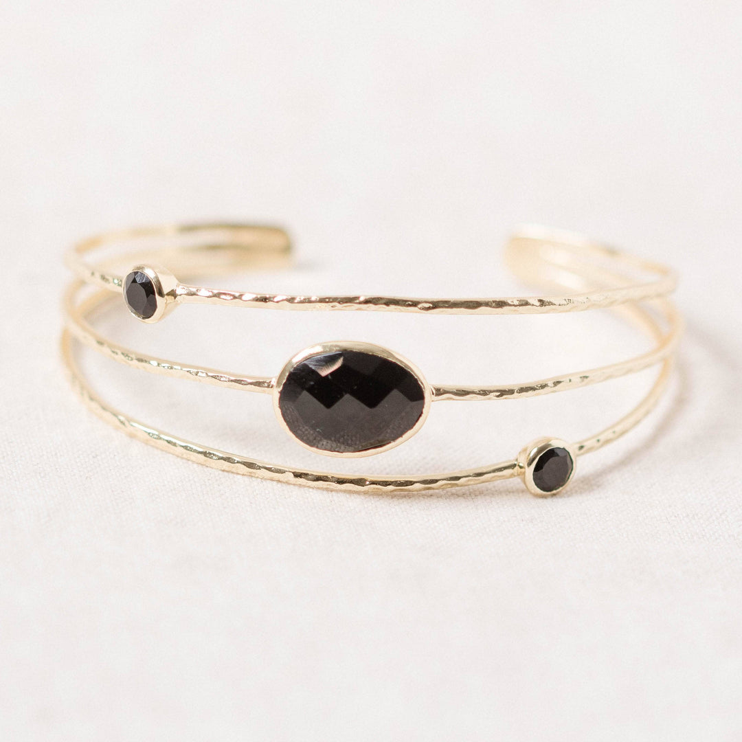 Black Tourmaline Golden or Silver Bracelet