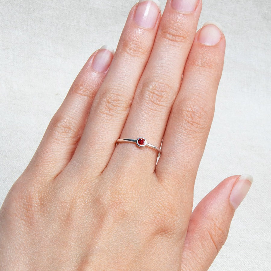 Garnet Silver or Gold Ring