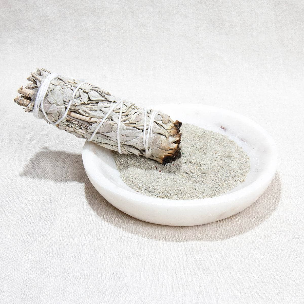 White Marble Smudge Bowl Kit