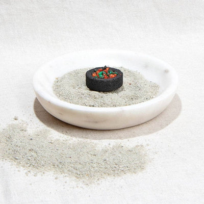 White Marble Smudge Bowl Kit