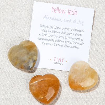Yellow Jade Mini Heart Set