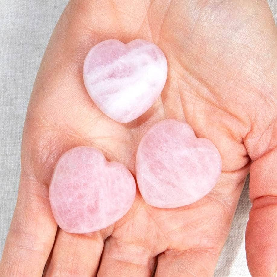 Rose Quartz Mini Heart Set