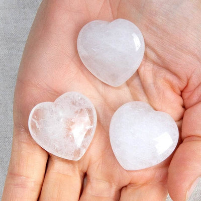 Clear Quartz Mini Heart Set