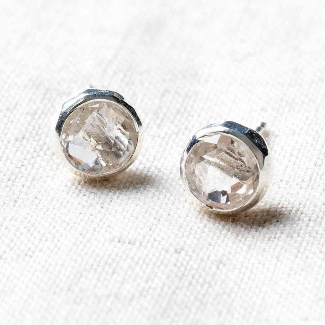 Herkimer Diamond Silver or Gold  Stud Earring