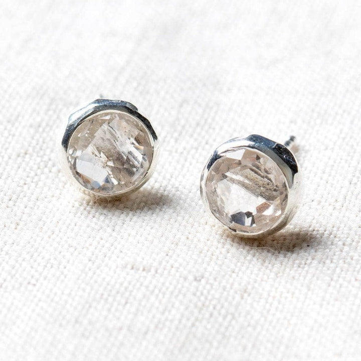 Herkimer Diamond Silver or Gold  Stud Earring