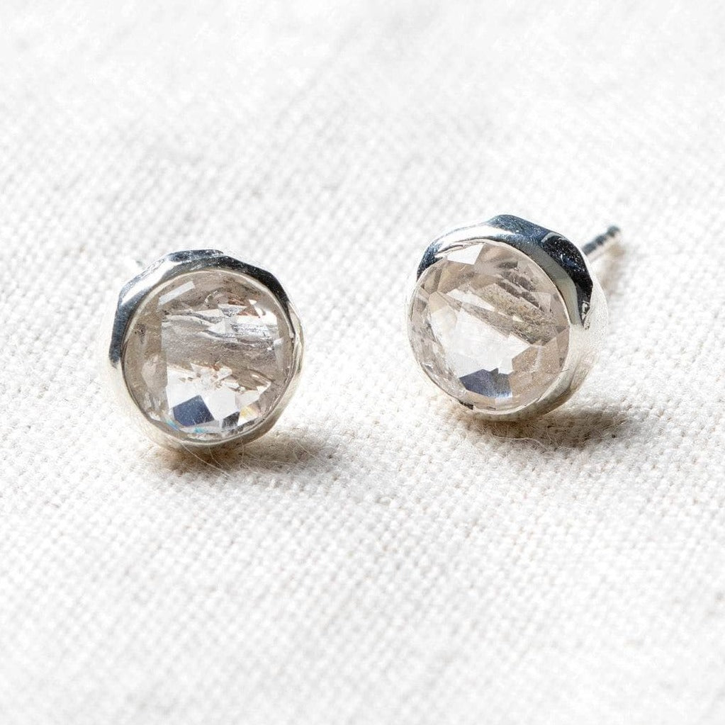 Herkimer Diamond Silver or Gold  Stud Earring