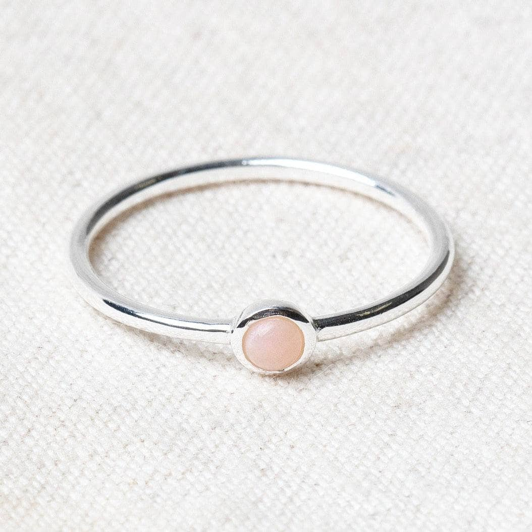 Pink Opal Silver or Gold Ring