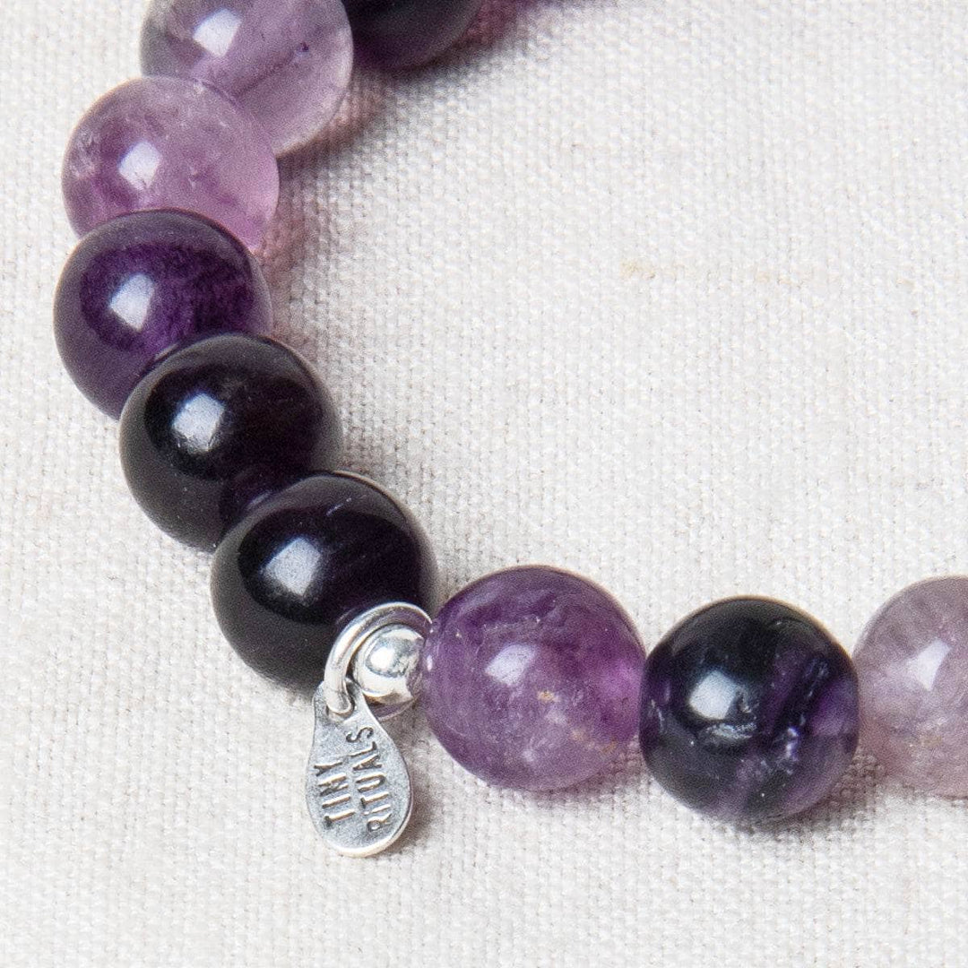 Purple Rainbow Fluorite Energy Bracelet 8mm