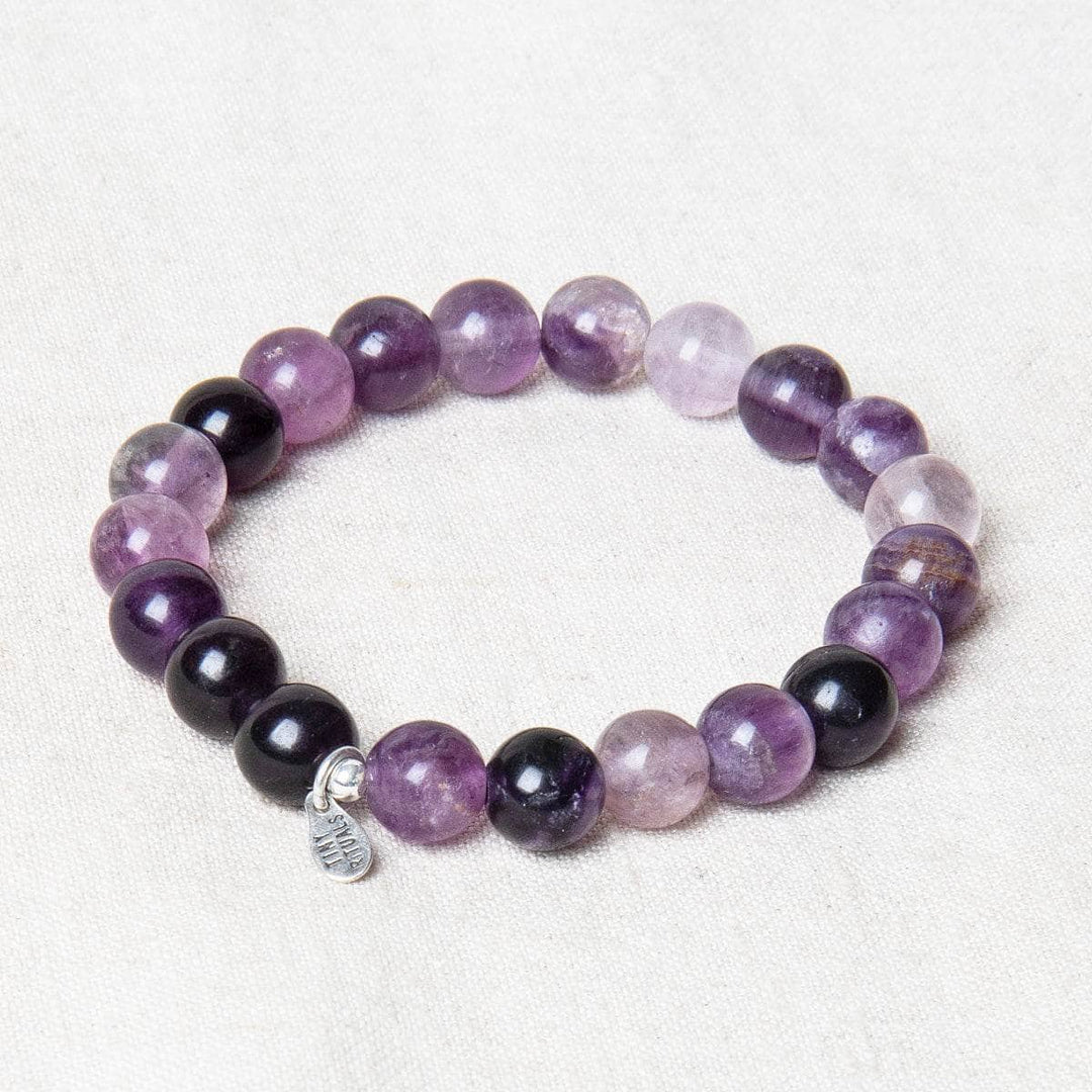 Purple Rainbow Fluorite Energy Bracelet 8mm