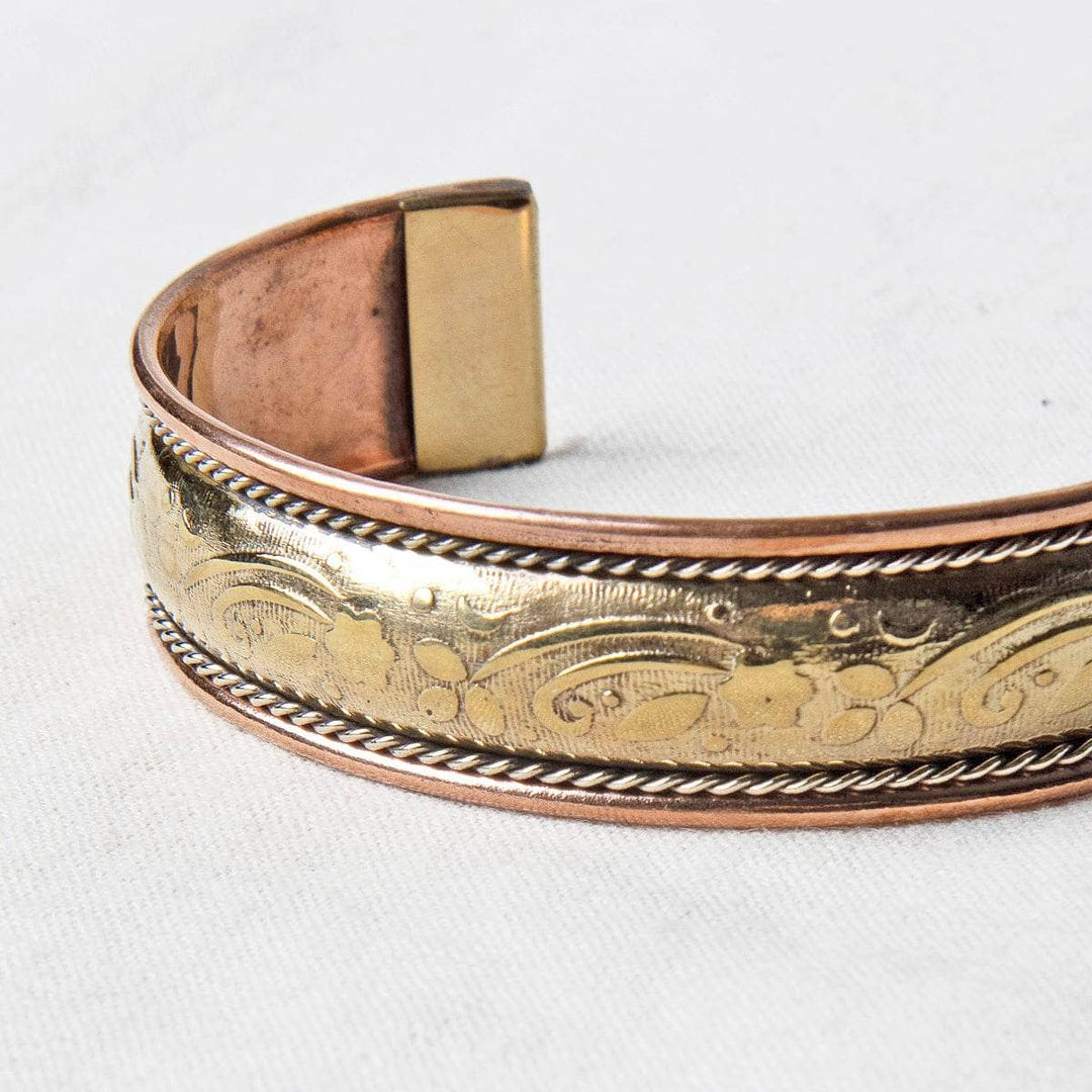 Tibetan Handcrafted Brass & Copper Healing Bracelet