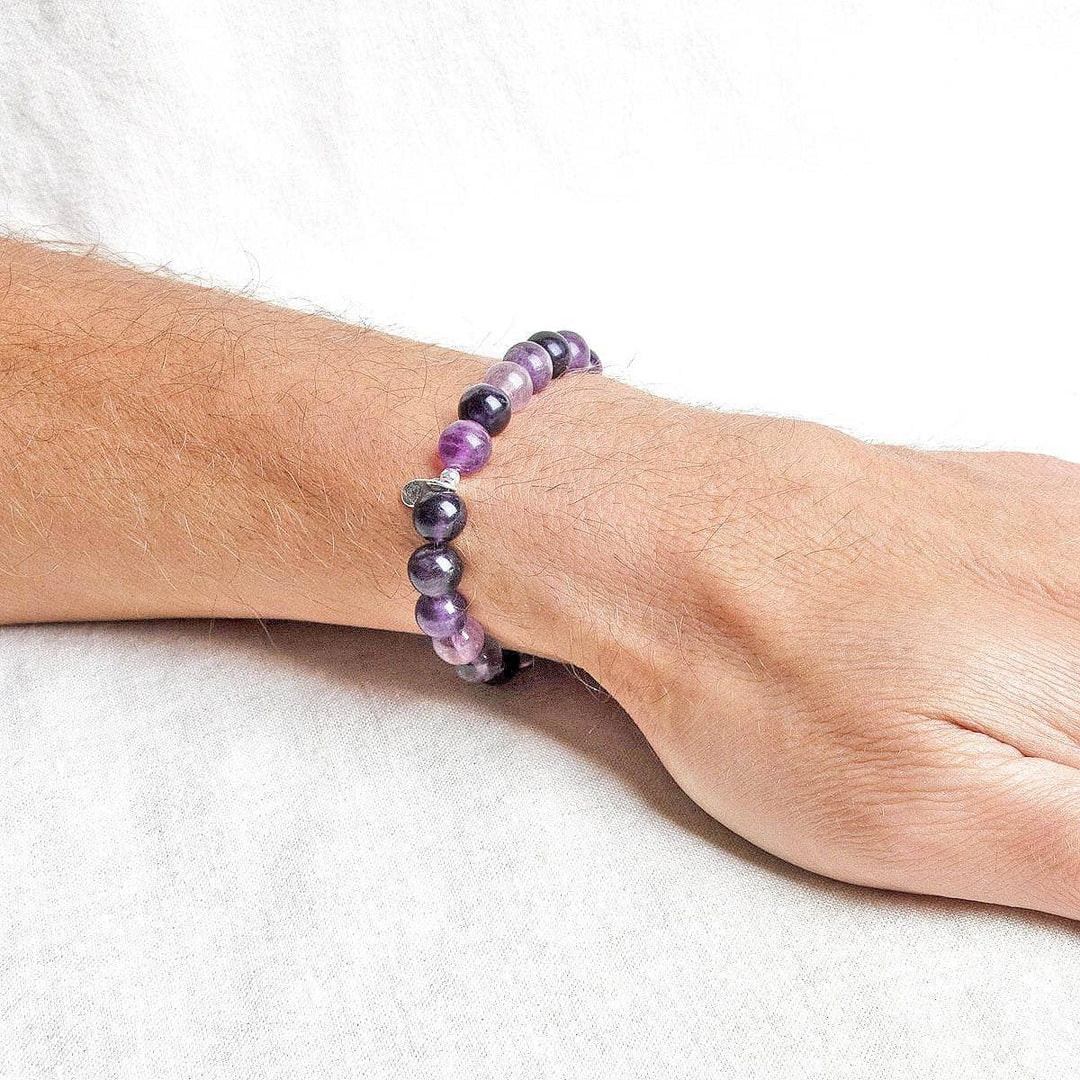 Purple Rainbow Fluorite Energy Bracelet 8mm