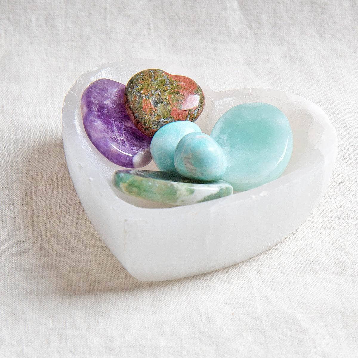 Selenite Crystal Recharging Heart Bowl
