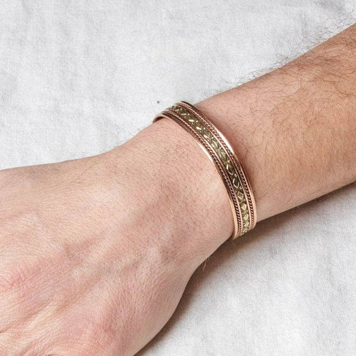 Brass Diamond Magnetic Copper Bracelet