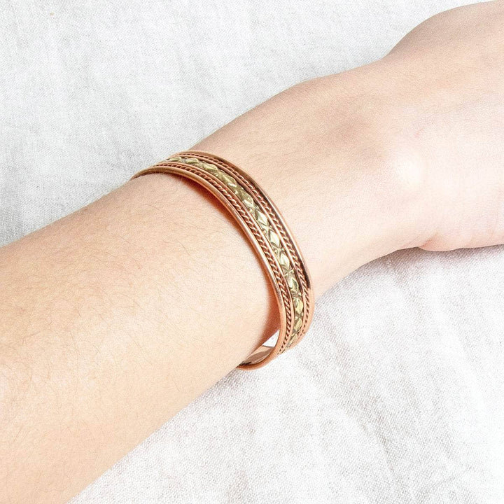 Brass Diamond Magnetic Copper Bracelet