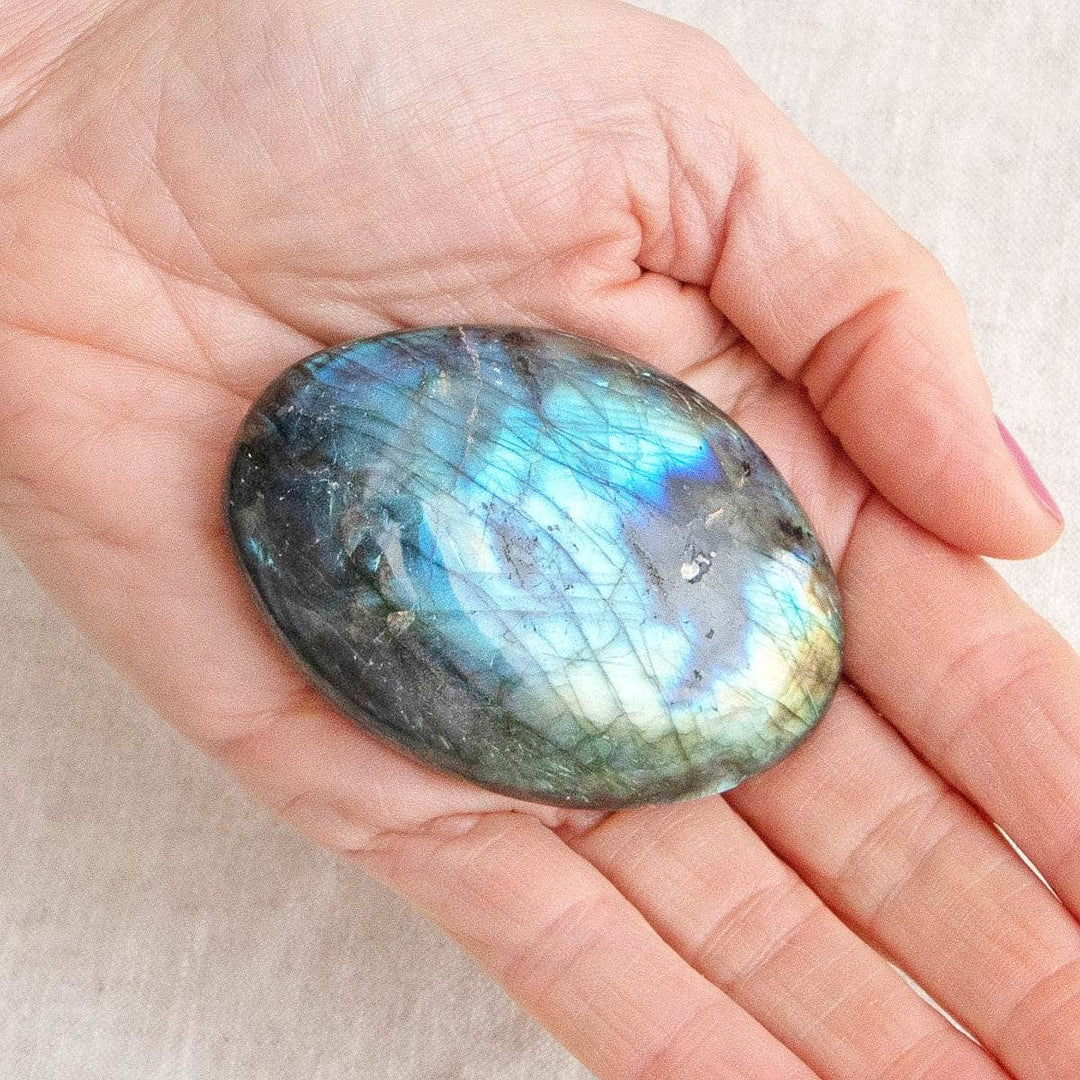 Labradorite Blue Flame Palm Stone