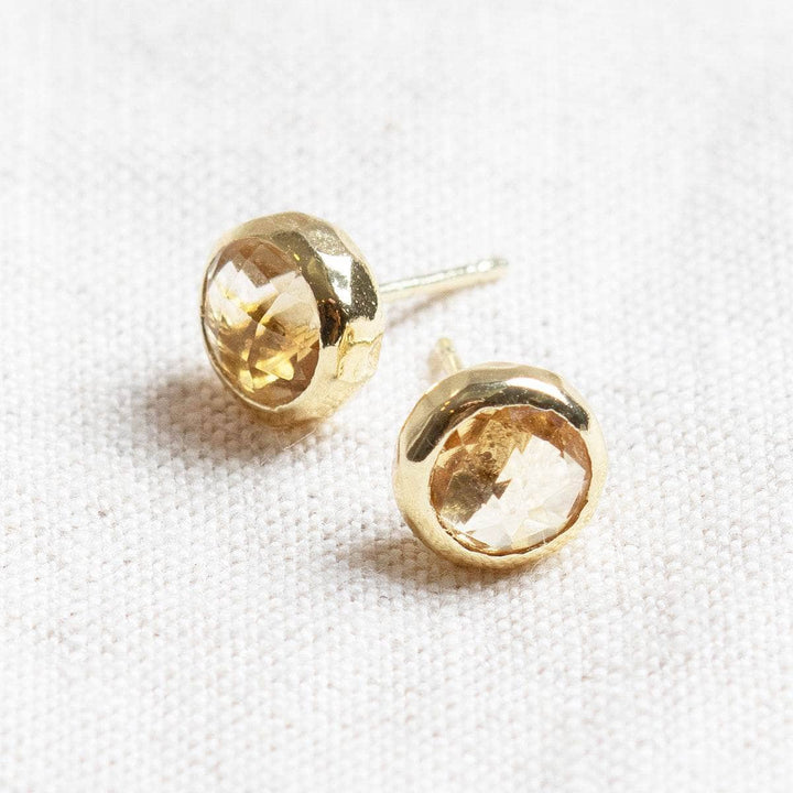 Citrine Silver or Gold Stud Earrings